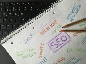 digital marketer creating content strategy with seo